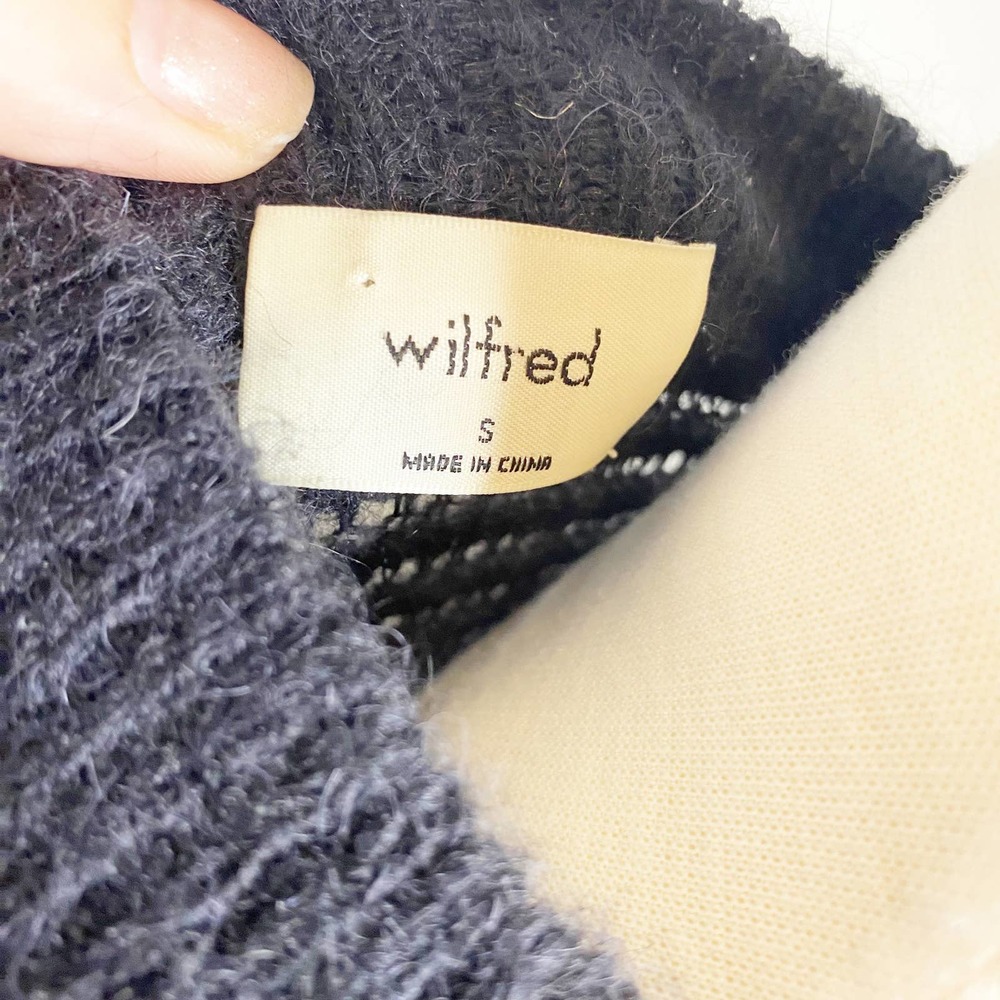 Aritzia Wilfred Cardigan Black Mohair Alpaca Blend Loose Knit Small - Picture 5 of 8